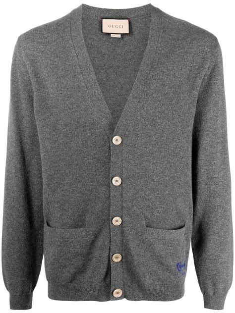 Cashmere cardigan with Horsebit in grey 